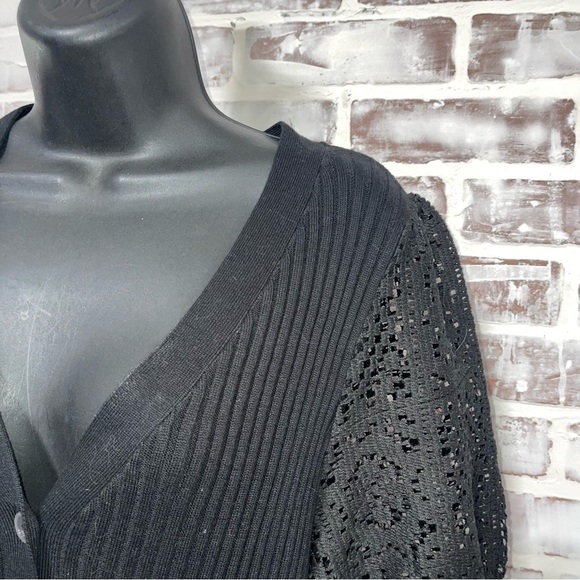 Anthropologie Black Embellished Buttoned Blouse - Picture 3 of 6